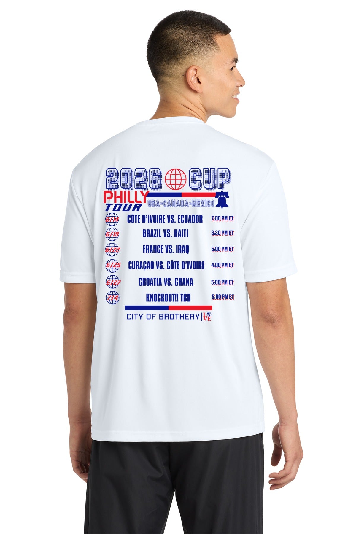 LOVE Philly 26 Dri-Fit Tee — Sport-Tek ST350 (White)